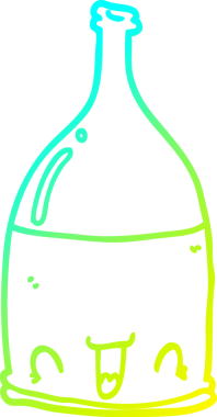 Bir insanın çizdiği şarap şişesinin soğuk gradyan çizgisi.