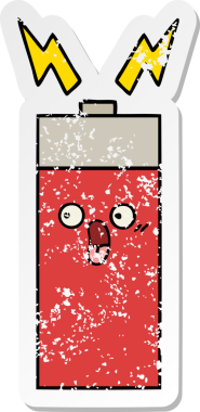 Bir insan tarafından çizilmiş şirin bir karikatür bataryasının sıkıntılı çıkartması.