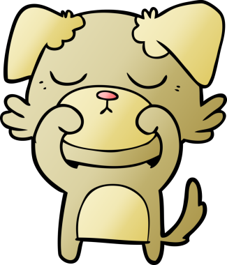 Bir insan tarafından çizilmiş şirin bir çizgi film köpeği.