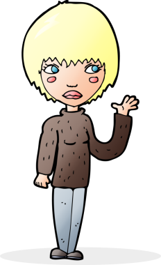 Bir insan tarafından çizilmiş karikatür kadın.