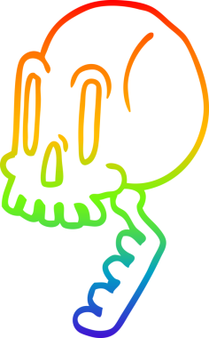 Bir insan tarafından çizilmiş yeşil kafatası çizgi çizimi.