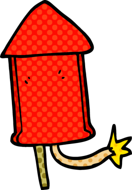 Bir insan tarafından çizilmiş havai fişek karalaması