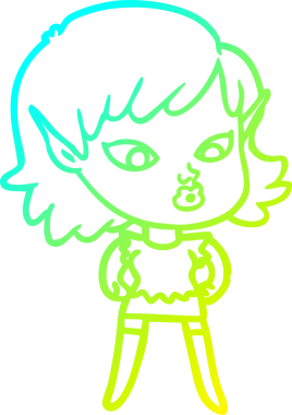 Bir insan tarafından çizilmiş güzel bir elf kızı çizimi.