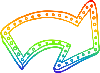 Gökkuşağı gradyanı çizimi bir insan tarafından çizilmiş.