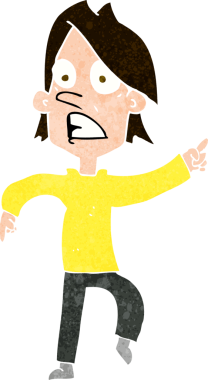 Bir insan tarafından çizilmiş endişeli bir çizgi film.