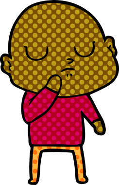 bir insan tarafından çizilmiş kel bir adam.