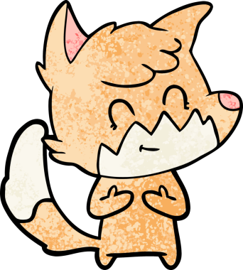 Bir insan tarafından çizilmiş çizgi film dostu tilki.