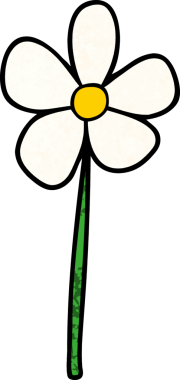 Bir insan tarafından çizilmiş karikatür çiçeği