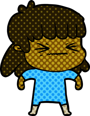 Bir insan tarafından çizilmiş karikatür kadın.