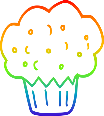 gökkuşağı gradyan çizgi çizimi bir insan tarafından çizilmiş bir kek