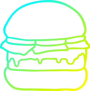 Bir insan tarafından çizilmiş bir hamburgerin soğuk gradyan çizimi