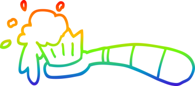 Bir insan tarafından çizilmiş diş fırçası ve diş macunu çizimi.