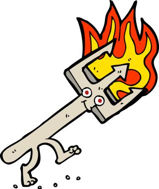 Bir insan tarafından çizilmiş şeytan çatalı.