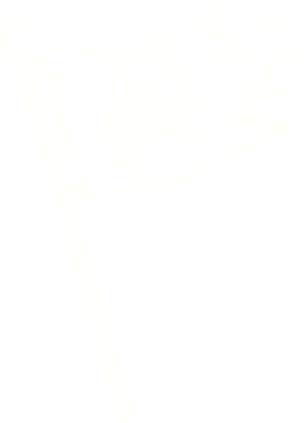 Bir insan tarafından çizilmiş Korsan Bayrağı Tebeşiri