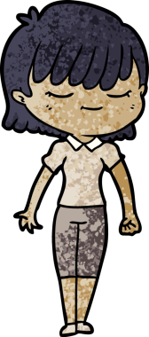 Bir insan tarafından çizilmiş karikatür kadın.