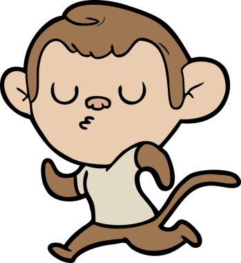 Bir insan tarafından çizilmiş çizgi maymun.