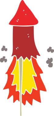 Bir insan tarafından çizilmiş düz renk çizgi film havai fişeği