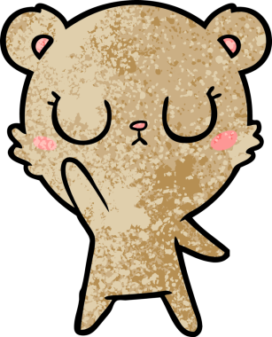 Bir insan tarafından çizilmiş barışçıl çizgi film ayısı.