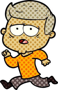 Bir insan tarafından çizilmiş yorgun bir adam.