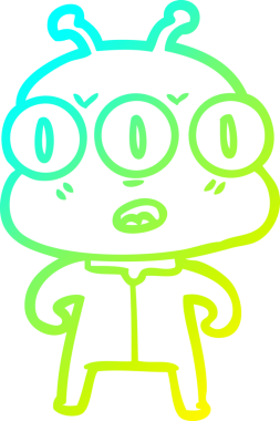 Bir insan tarafından çizilmiş üç gözlü bir karikatür çizimi.