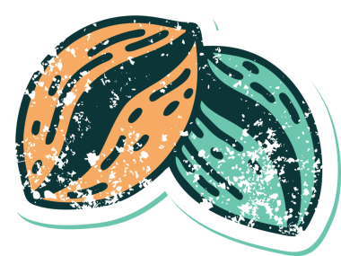 Bir insan tarafından çizilmiş kahve çekirdeğinin sembolik dövmeli görüntüsü.