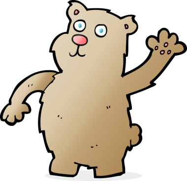 Bir insan tarafından çizilmiş bir çizgi film ayısı.