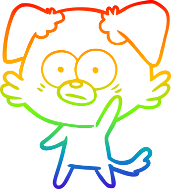 gökkuşağı gradyan çizimi bir insan tarafından çizilen sinirli bir köpek çizgi filmi