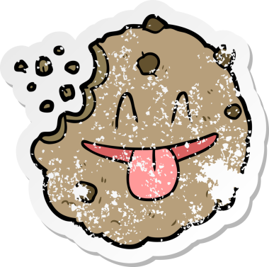 Bir insan tarafından çizilmiş karikatür kurabiyesinin sıkıntılı etiketi.