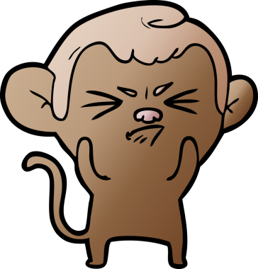 Bir insan tarafından çizilmiş sinir bozucu bir maymun.