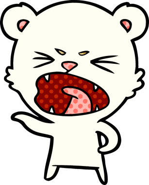 Bir insan tarafından çizilmiş kızgın kutup ayısı çizgi filmi.