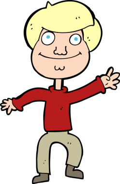 Bir insan tarafından çizilmiş mutlu bir adam.