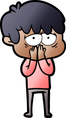 Bir insan tarafından çizilmiş bitkin çocuk çizgi filmi.