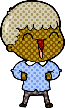 Bir insan tarafından çizilmiş mutlu bir adam.