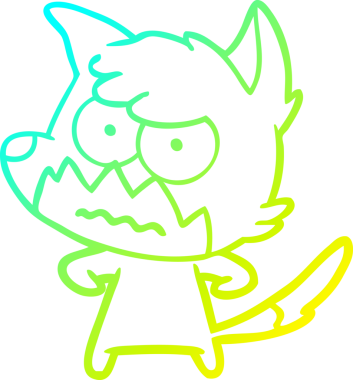 Bir insan tarafından çizilmiş bir çizgi filmin soğuk gradyan çizimi.