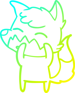 Bir insan tarafından çizilmiş bir tilki çizgi çizimi.