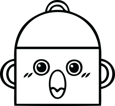 Bir insan tarafından çizilmiş bir tencere karikatürü.