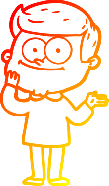 Bir insan tarafından çizilmiş mutlu bir adamın çizgi çizimi.