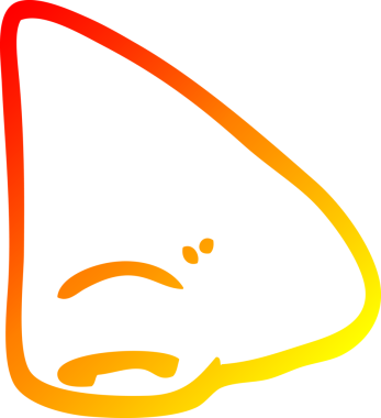 Bir insan tarafından çizilmiş karikatür burnunun sıcak çizgi çizimi