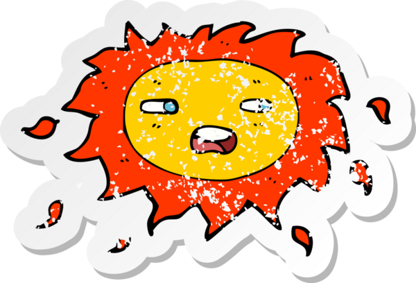 Bir insan tarafından çizilmiş hüzünlü bir karikatürün gerilimli yapıştırması.