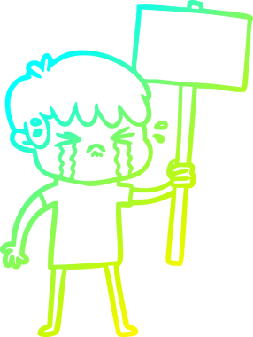 Bir insan tarafından çizilmiş ağlayan çizgi film çocuğu çizimi.