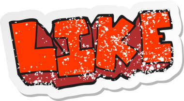 Bir insan tarafından çizilmiş karikatür sözcüğünün gerilimli retro yapıştırması