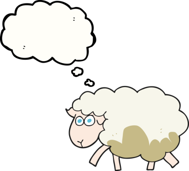 Bir insan tarafından çizilmiş serbest çizim baloncuk karikatür çamurlu koyun