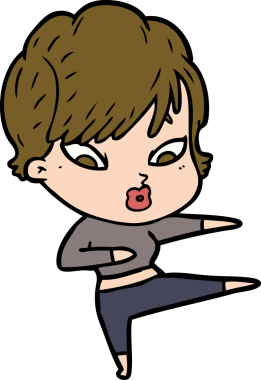 Bir insan tarafından çizilmiş karikatür kadın.