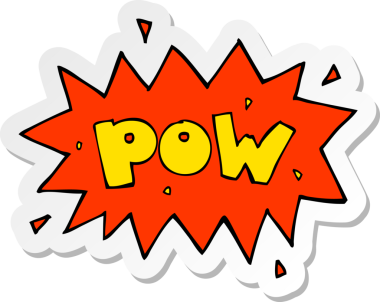 Bir insan tarafından çizilmiş çizgi roman sembolünün çıkartması.