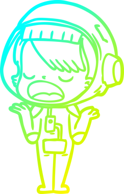 Bir insan tarafından çizilmiş konuşan bir astronotun soğuk gradyan çizimi