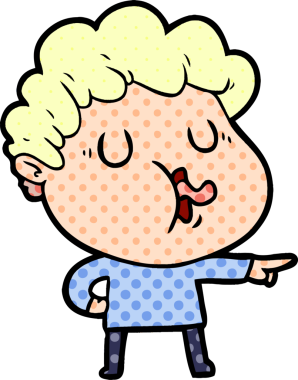 Bir insan tarafından çizilmiş bir karikatür adam.