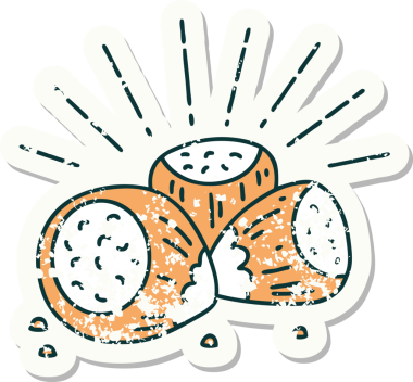 Bir insan tarafından çizilmiş eski bir dövme stili fındık yapıştırması.