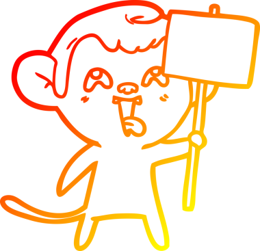 Bir insan tarafından çizilmiş işaretli çılgın bir çizgi maymun çizimi.