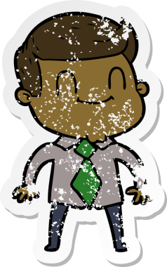 Bir insan tarafından çizilmiş, karikatür dostu bir adamın sıkıntılı çıkartması.