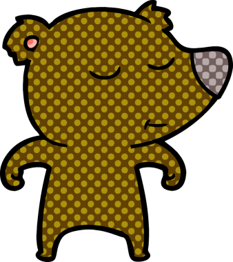 Bir insan tarafından çizilmiş mutlu çizgi film ayısı.